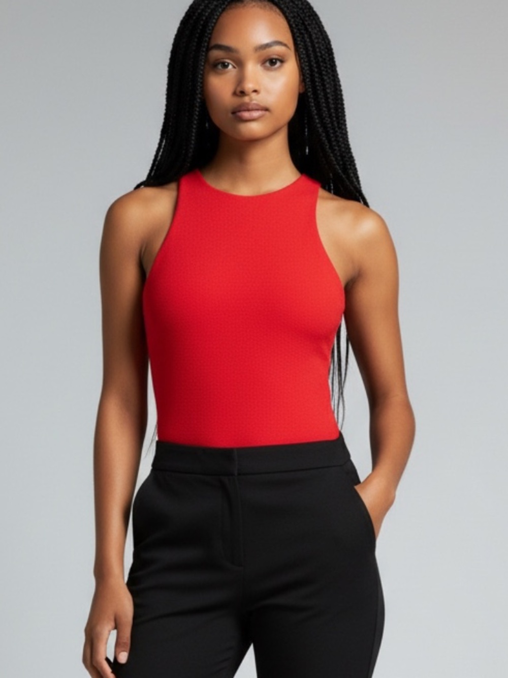 Show Me Your MuMu Bright Red Sleeveless Bodysuit